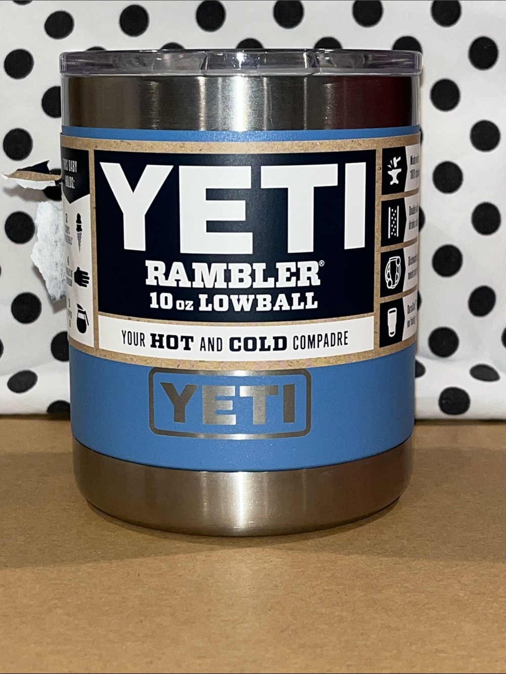 💙 Yeti Rambler 10 oz Lowball - Light Blue and Stainless   Y234
